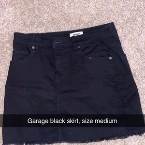 Black denim skirt
